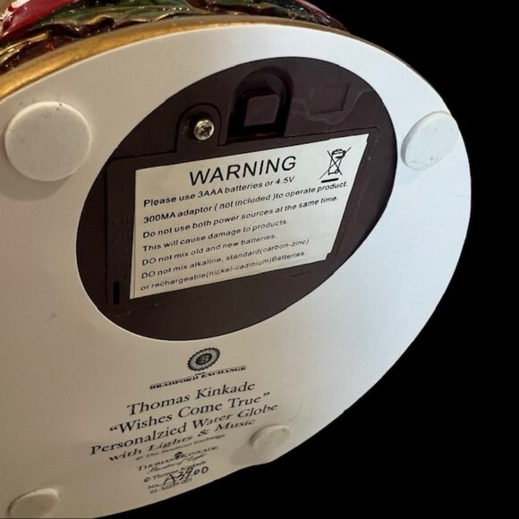 Bradford Exchange "Wishes Come True" Snow Globe w/ Lights + Music Thomas Kinkade - Picture 15 of 16